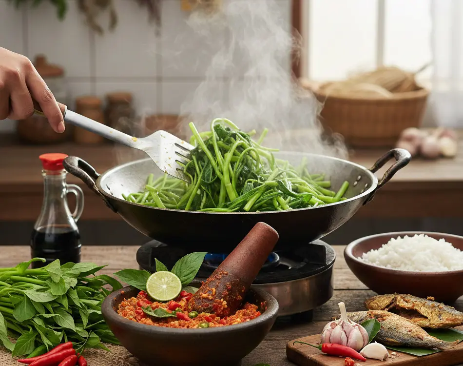 Cara Memasak Kangkung Agar Tidak Hitam dengan Sambal Tetap Segar dan Menggugah Selera
