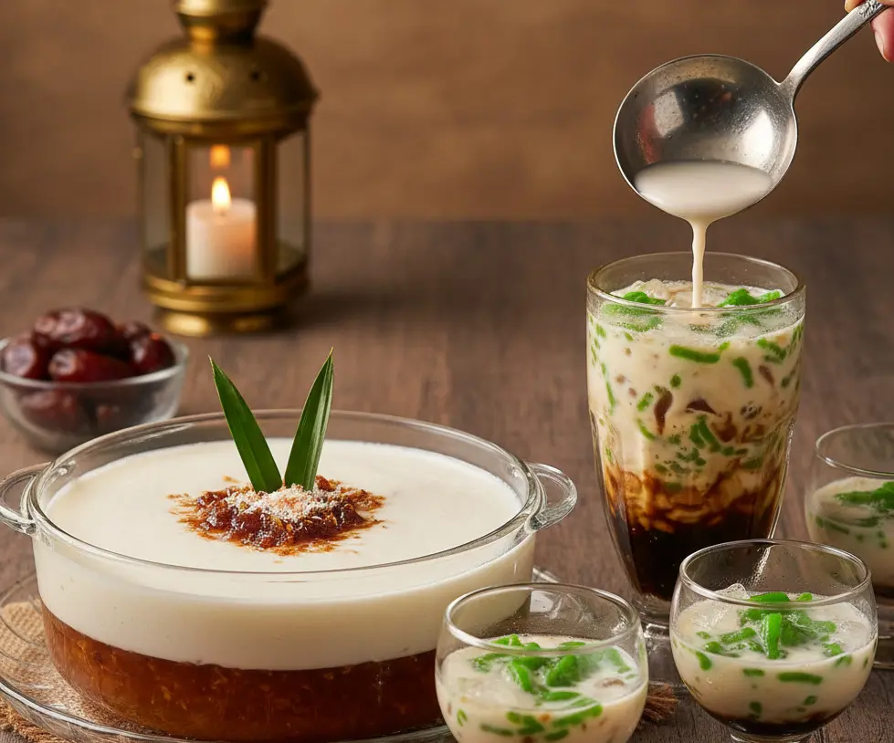 Resep Puding Santan Gula Merah dan Es Cendol untuk Penutup Berbuka