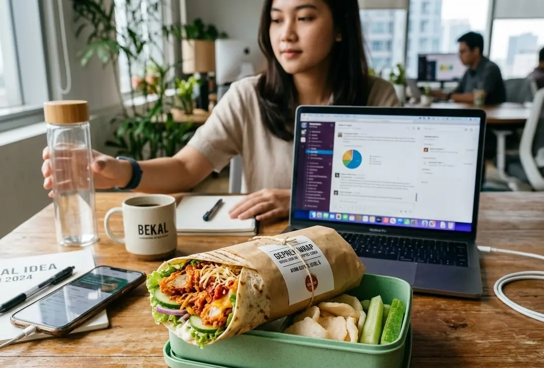 Wrap Tortilla Isi Ayam Geprek, Bekal Kekinian Anak Kantor